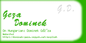 geza dominek business card